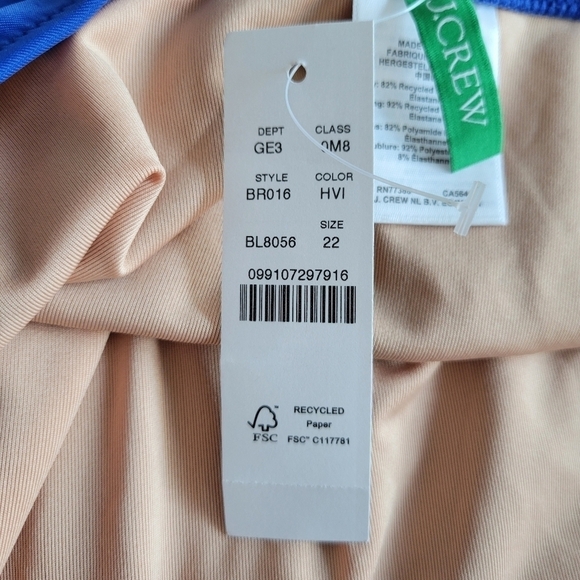 J. Crew Blue Cross Back One Piece Swimsuit - Picture 8 of 11